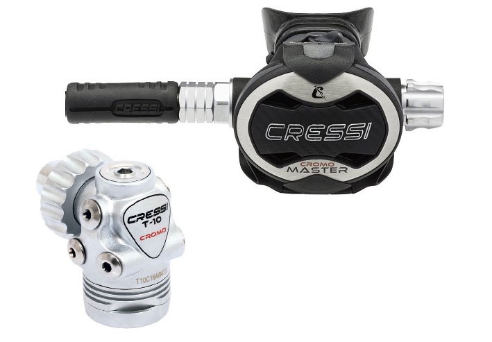 T10-SC CROMO/Master Cromo - Cressi Komplett-Set für Urlaubstaucher - Warmwasser