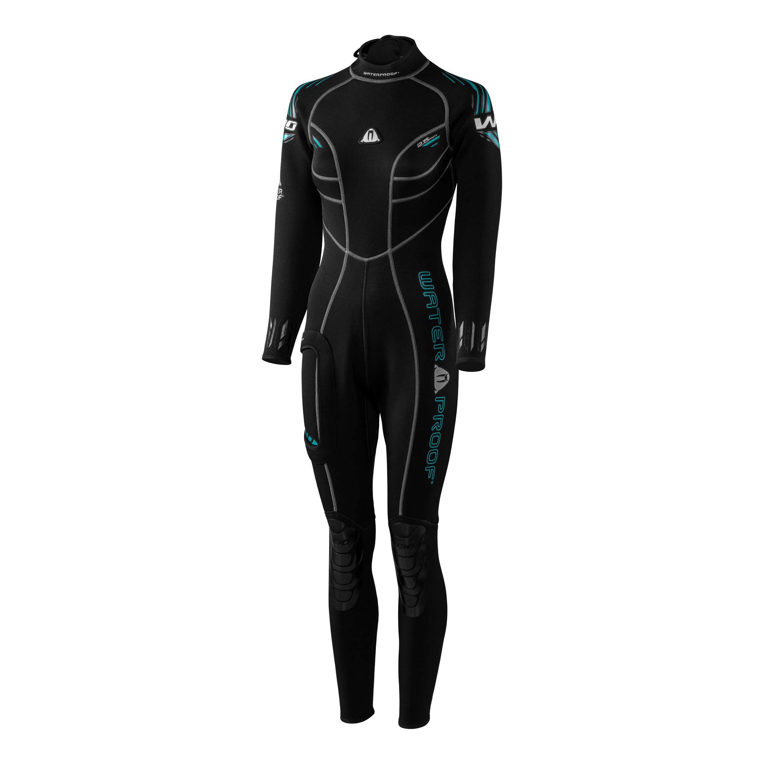Waterproof W30 2,5MM Lady Front Nasstauchanzug Waterproof W30 2,5MM schwarz Frau Vorderansicht