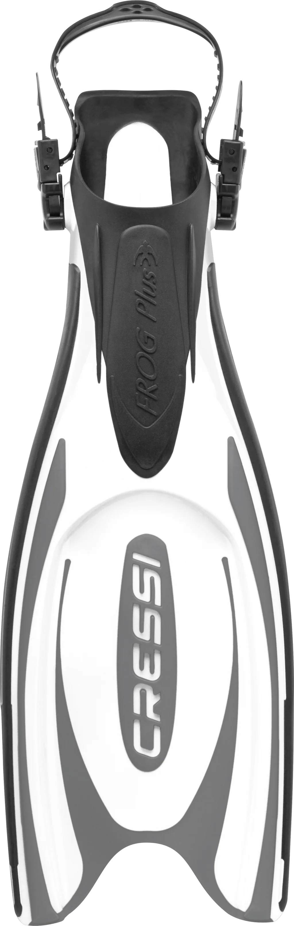 Geräteflosse Tauchflosse Fersenbandflosse universal Cressi Frog Plus Weiß Vorne