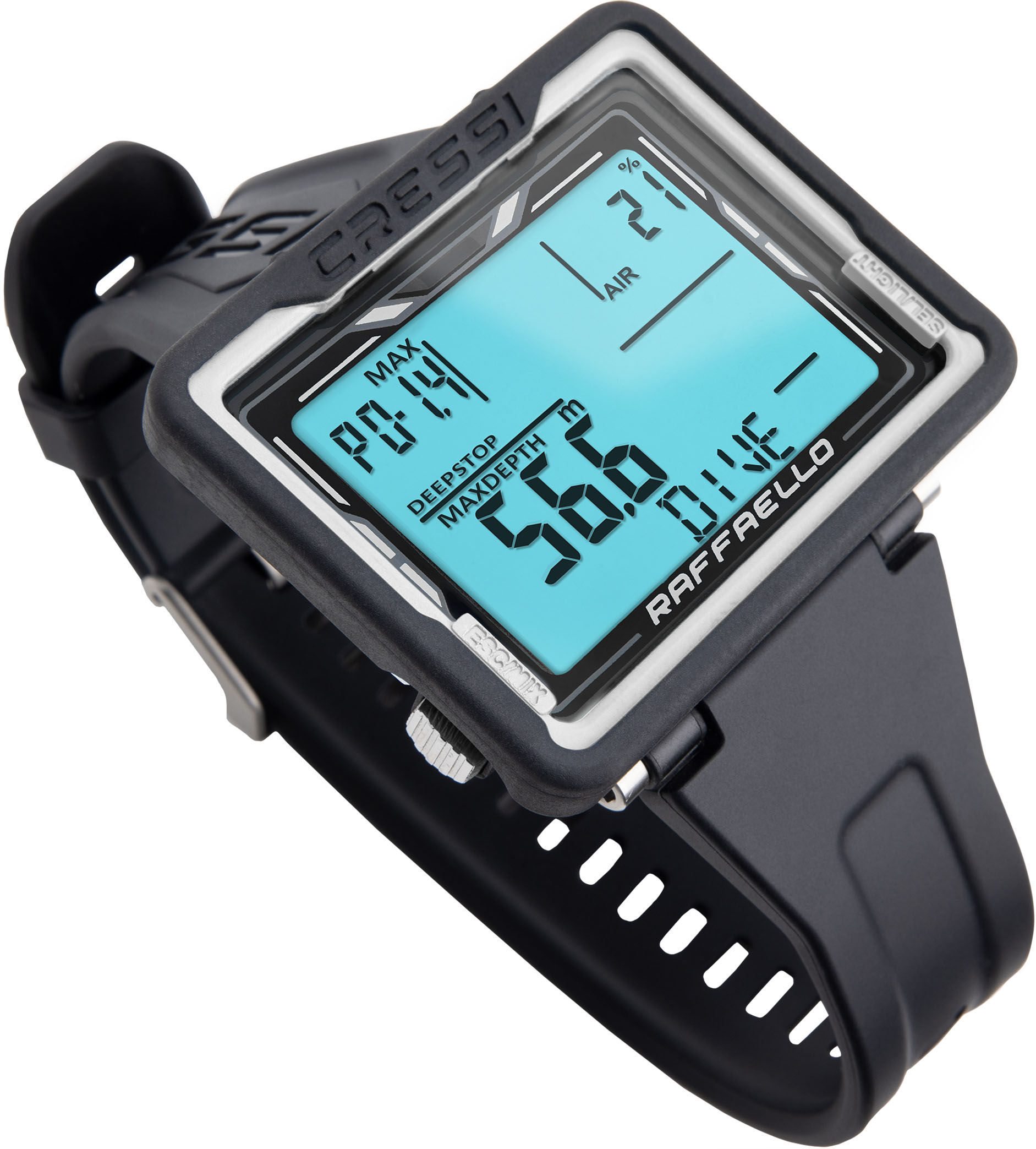 Cressi Tauchcomputer großes Display Raffaello Weiß  Vorne
