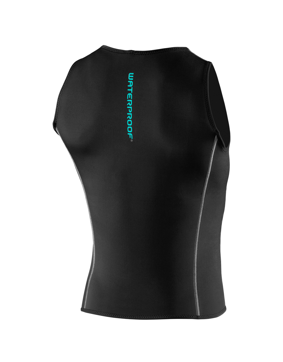 Waterproof U30 2mm Neopren-Unterweste, ärmellos und ohne Reißverschluss. Hochelastischer Baselayer für Taucher unter dem Nasstauchanzug Männer Rückseite