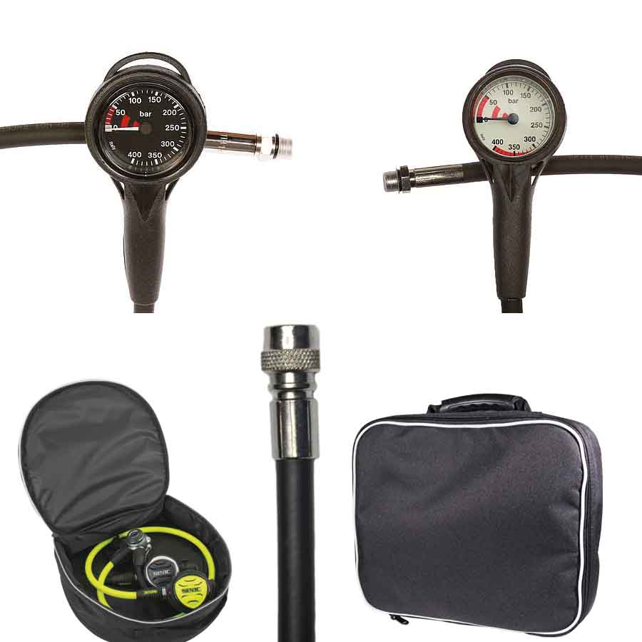 Atemregler Erweiterungs-Bundle – Finimeter, Tasche und Inflatorschlauch
