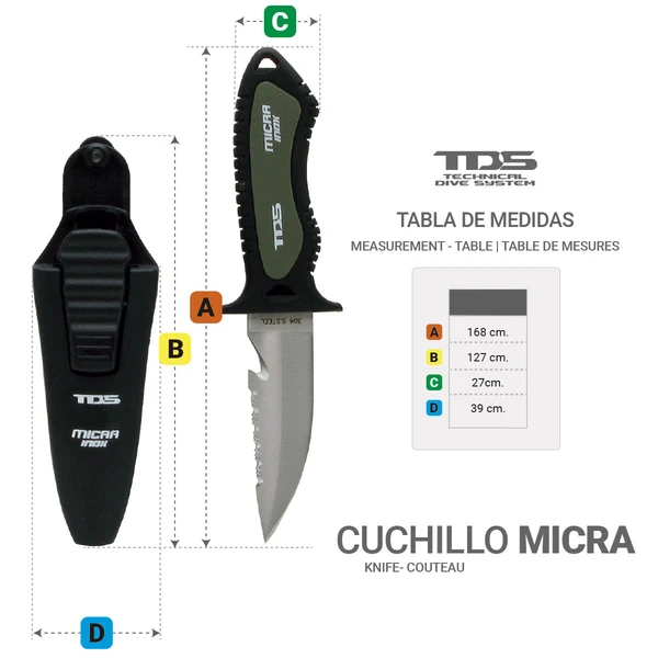 TDS Messer Micra Edelstahl – Kompaktes Tauchermesser