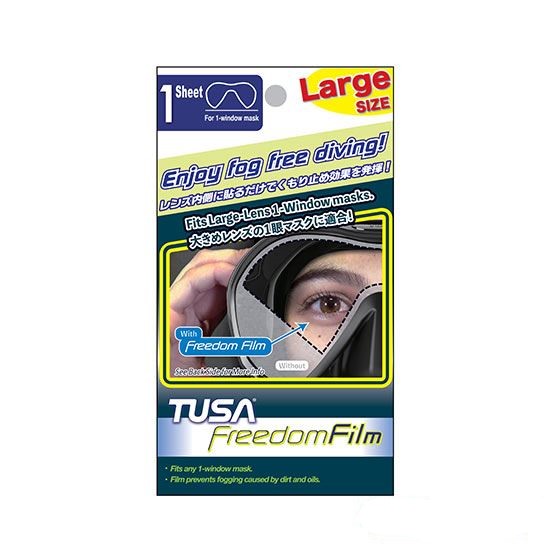 TUSA Anti-Beschlagfolie TA-0804 für Einglas-Tauchermasken Werbefoto TUSA Freedom Film TA-0804 mit Einglasmaske