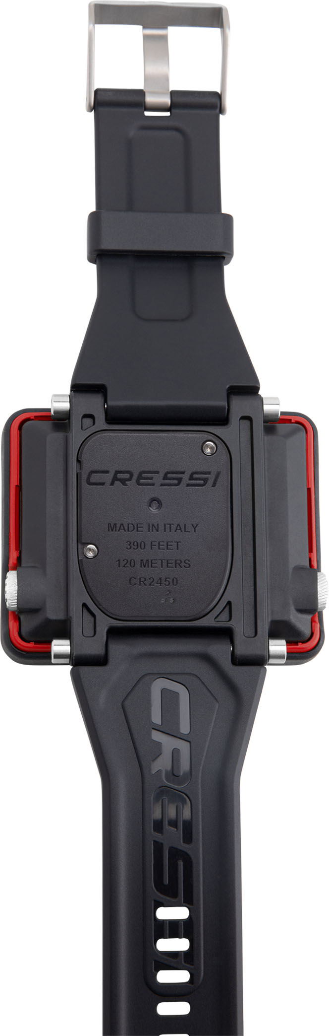 Cressi Tauchcomputer großes Display Raffaello Rot Aufgeklappt