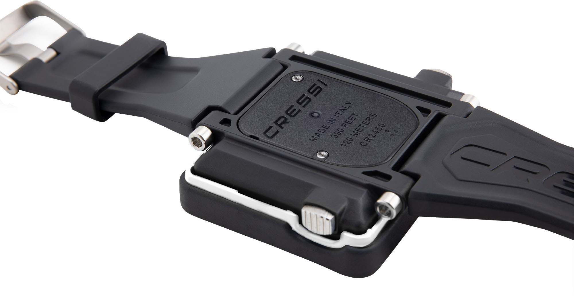 Cressi Tauchcomputer großes Display Raffaello Weiß  aufgeklappt unten