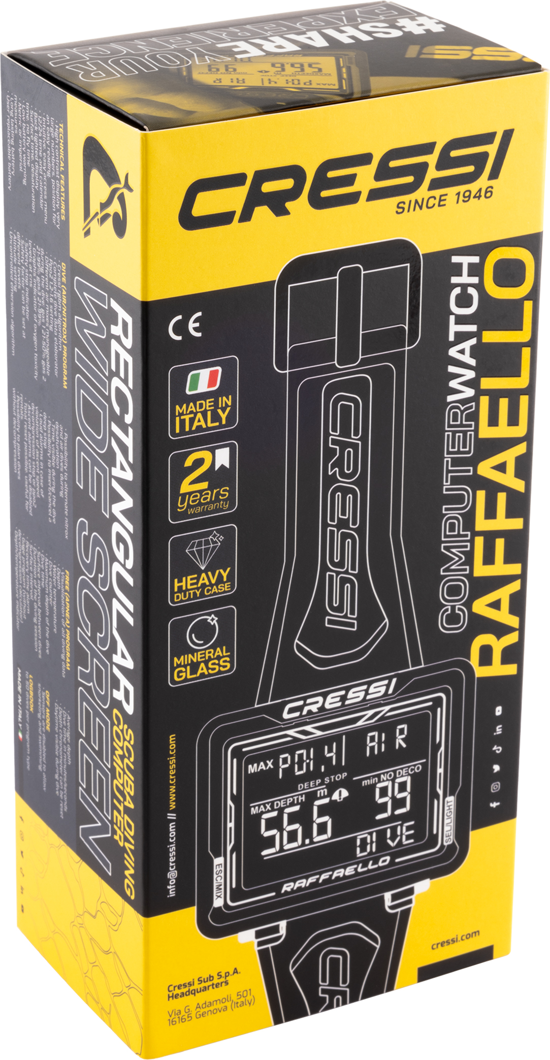 Cressi Tauchcomputer großes Display Raffaello Karton