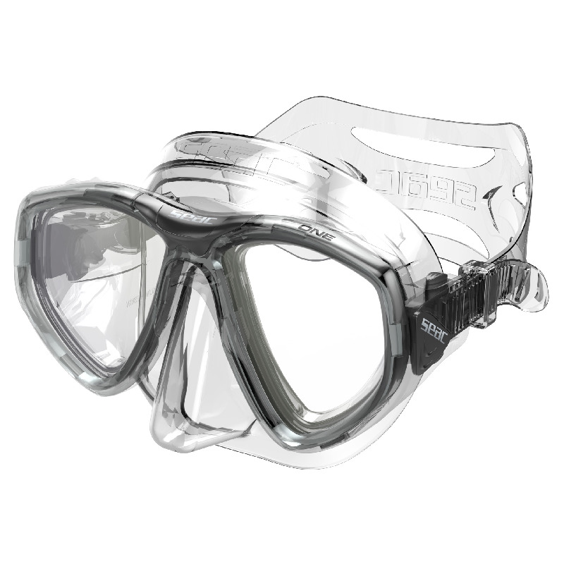Schwarze Seac One Apnoe- und Tauchmaske mit geringem Innenvolumen