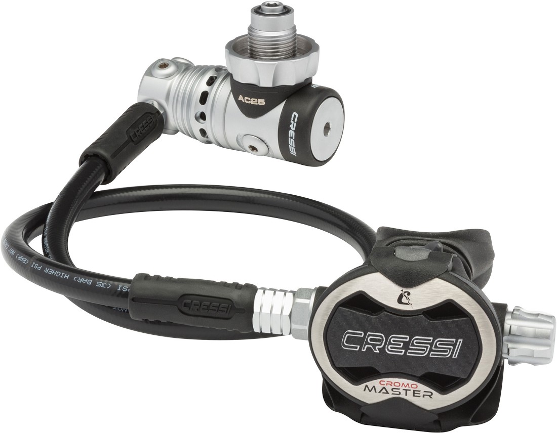 AC25m/Master Cromo - Cressi Komplett-Set für Urlaubstaucher - Warmwasser