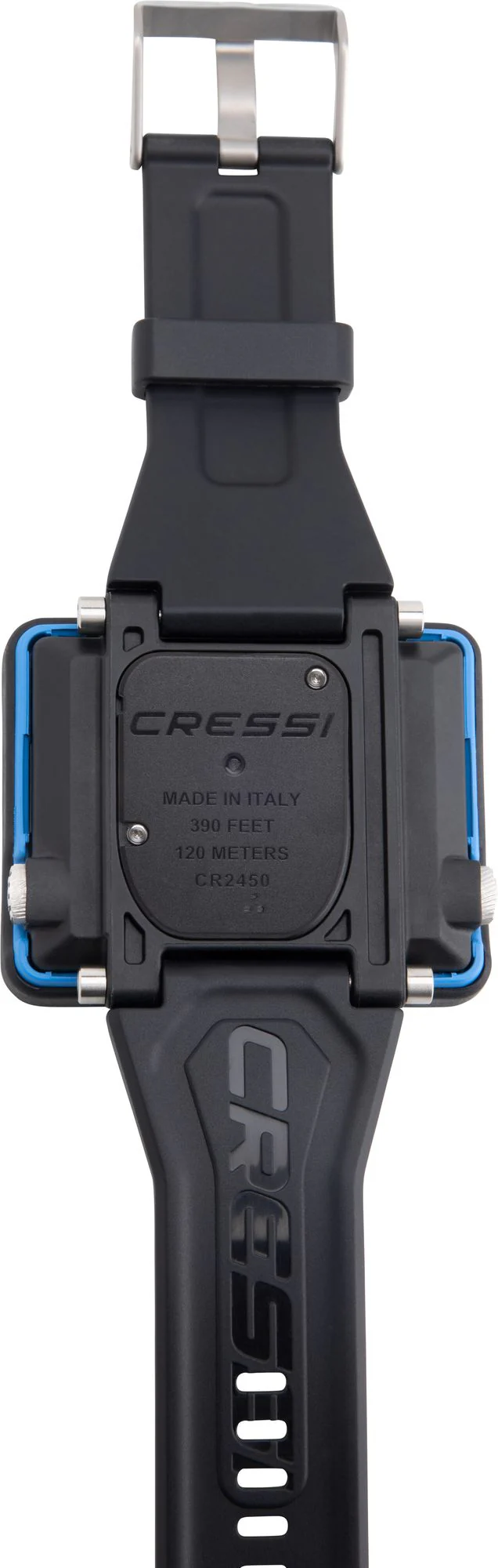 Cressi Tauchcomputer großes Display Raffaello Blau Rückseite