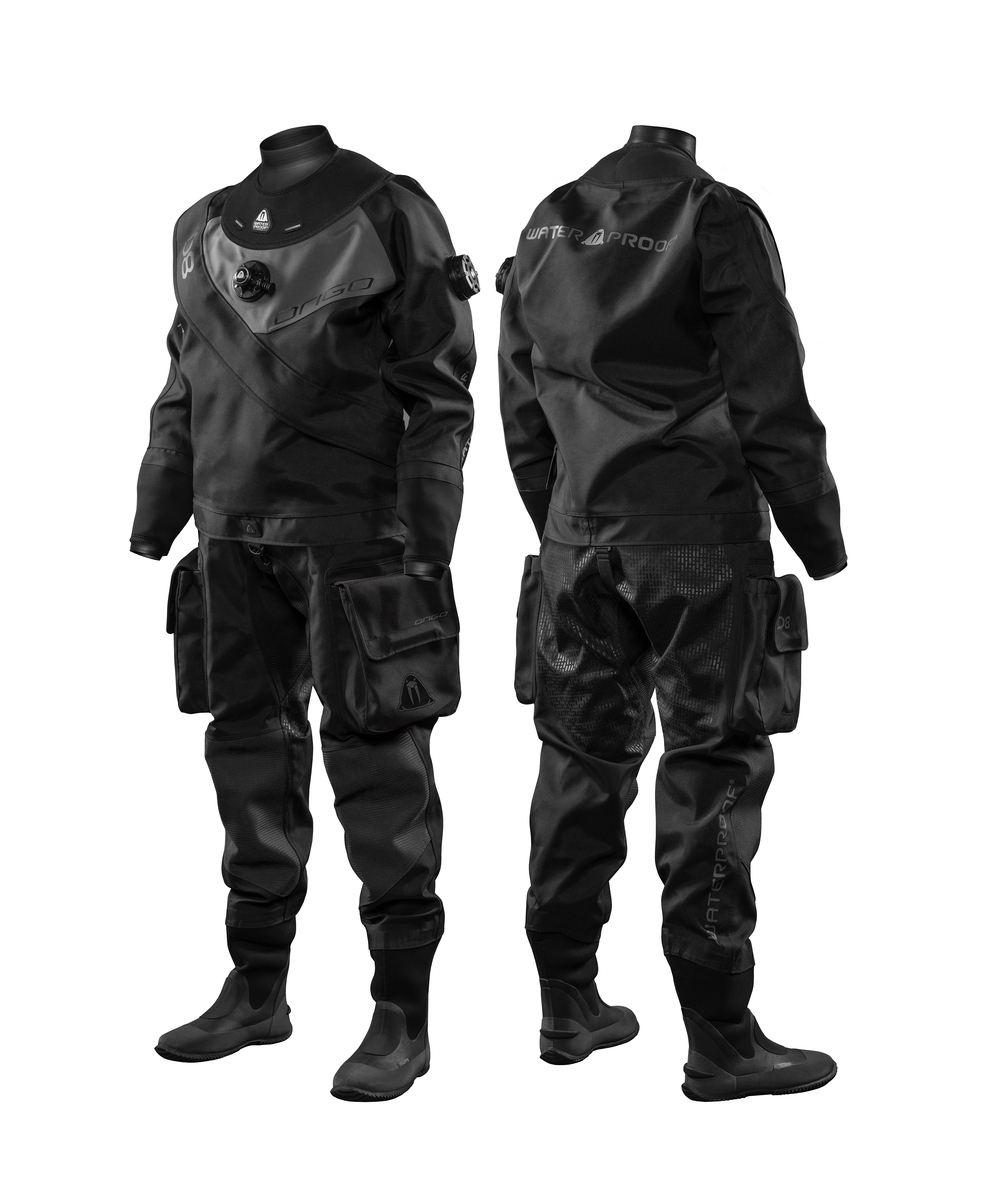 Frontansicht des leichten Waterproof D8 Origo Trockentauchanzugs aus Trilaminat LFrauen