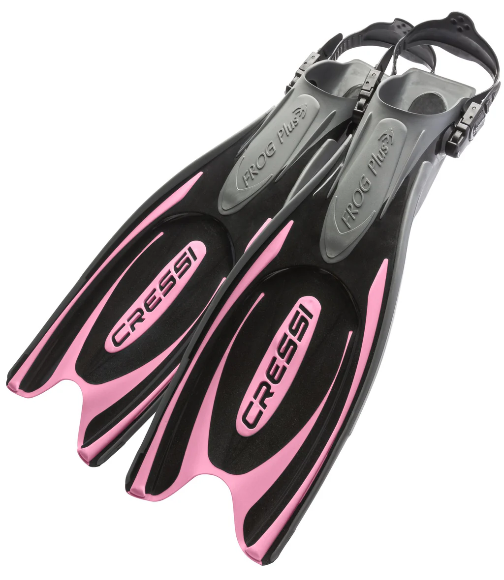 Geräteflosse Tauchflosse Fersenbandflosse universal Cressi Frog Plus Pink Übersicht