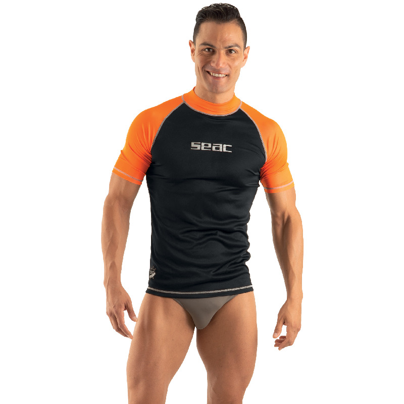 Seac T-Sun Kurz Herren Schwarz/Orange Rashguard von Seac