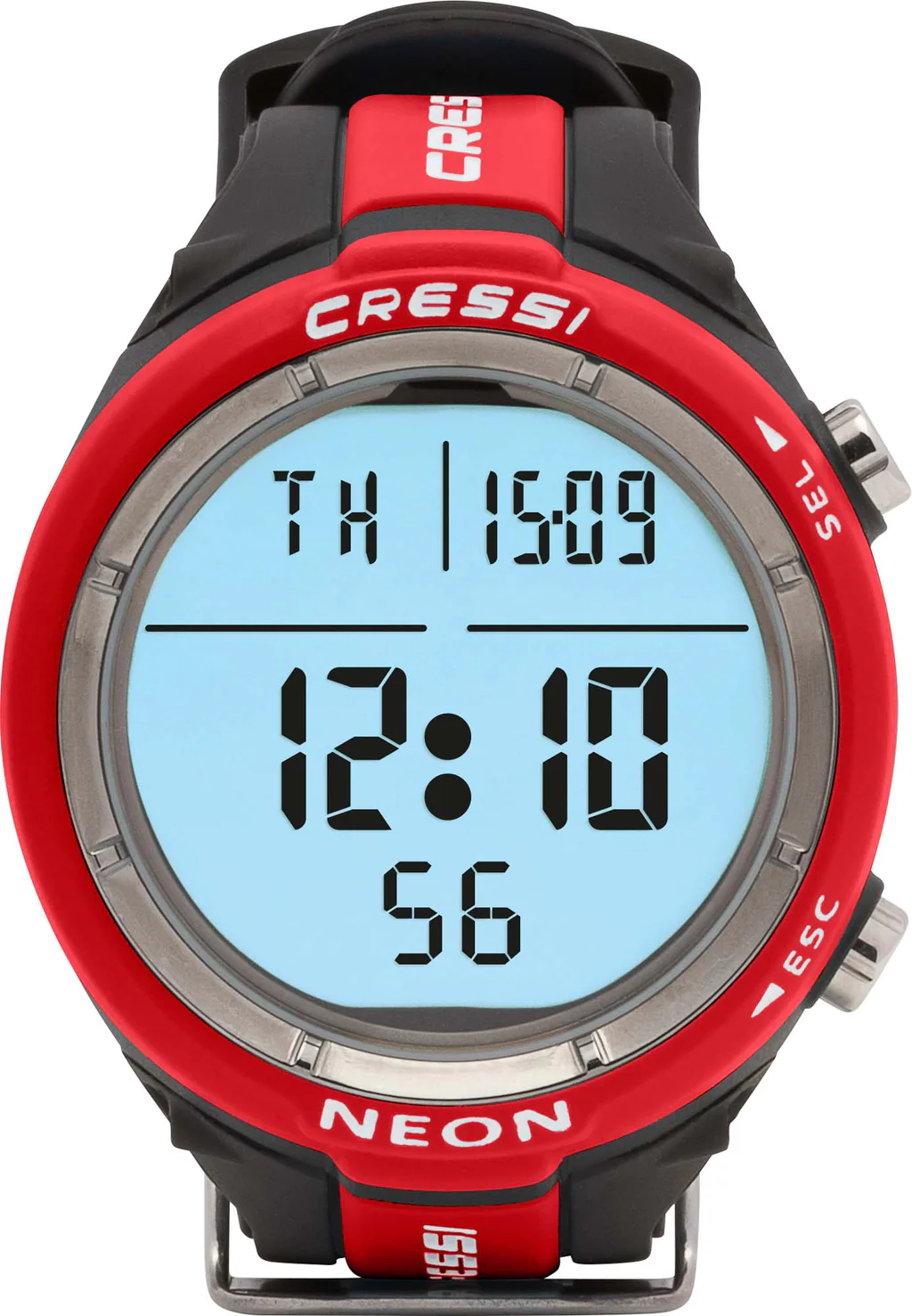 Der sportliche Cressi Neon Rot Tauchcomputer im Uhren-Format mit gut ablesbarem Display