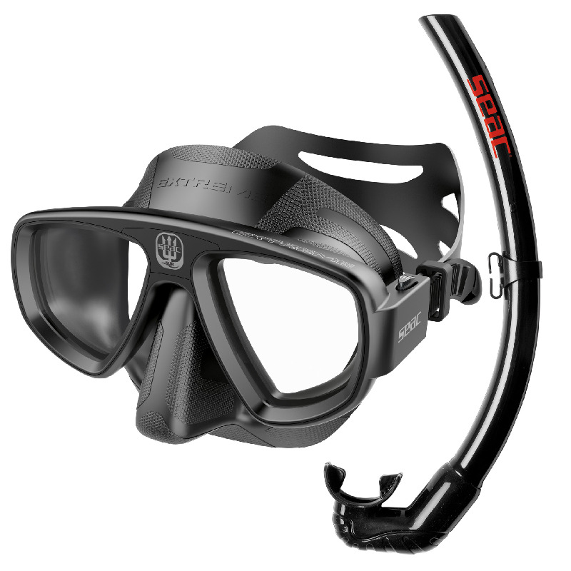 Schwarzes Seac Set Bis Extreme mit Tauchmaske und Schnorchel