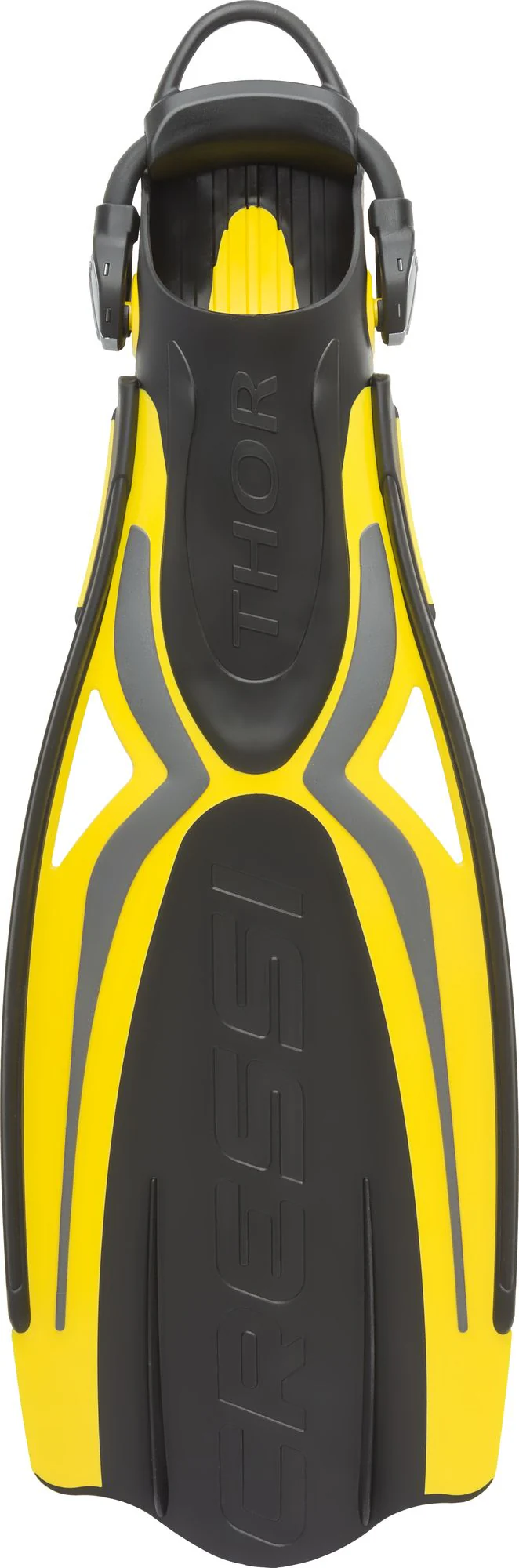Geräteflosse Tauchflosse Fersenbandflosse Cressi Thor EBS kaufen Bungee-Strap Gelb Vorne