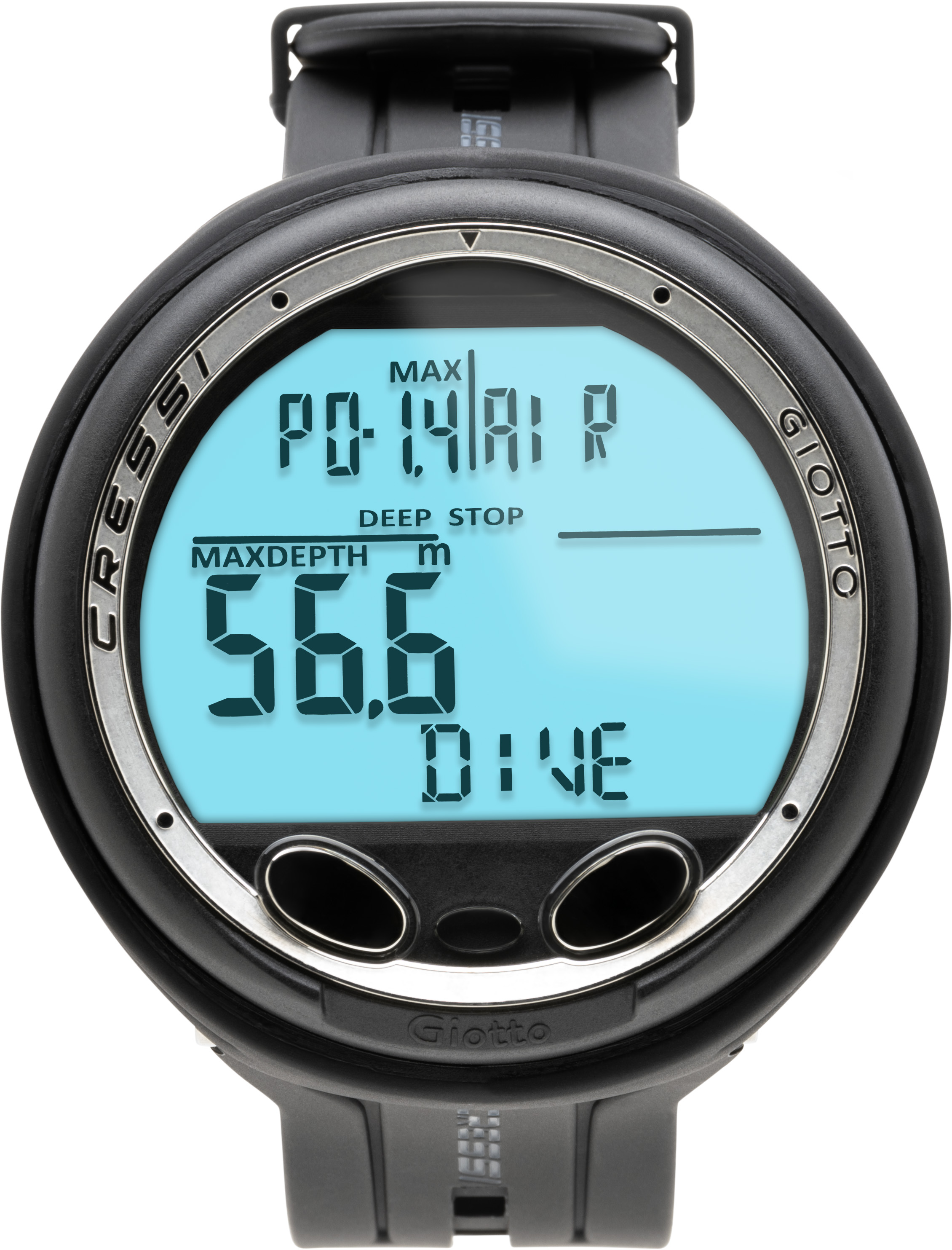 Front Cressi Giotto Tauchcomputer mit silber Akzenten