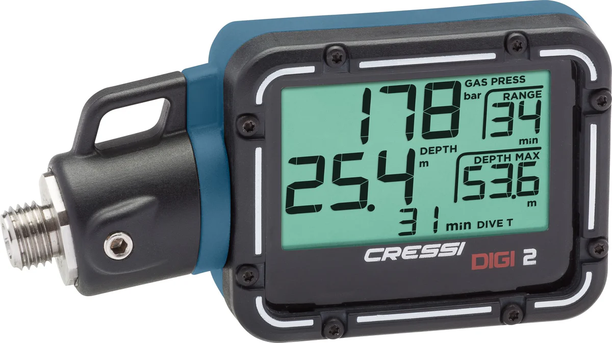 Cressi Fini Finimeter Digi2 zu Set Cressi T10-SC PVD Master Blau