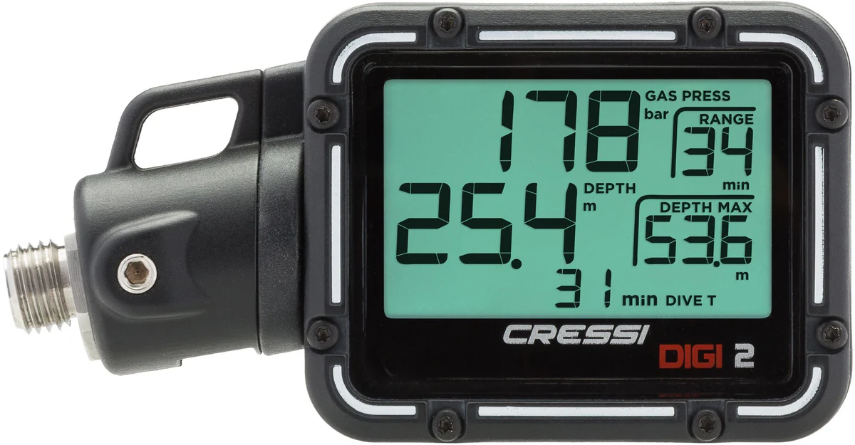 Cressi Fini Finimeter Digi2 zu Set Cressi T10-SC PVD Master Schwarz
