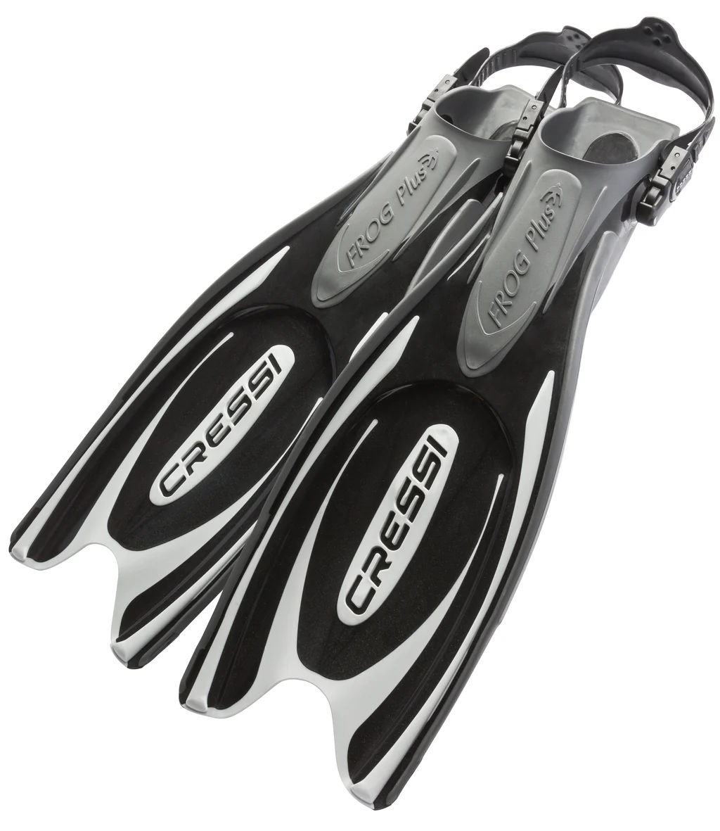 Geräteflosse Tauchflosse Fersenbandflosse universal Cressi Frog Plus Schwarz Übersicht