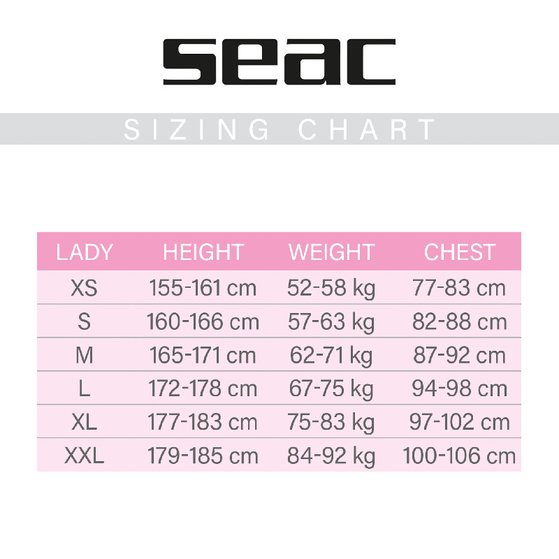 Seac Masterdry Lady 7mm Halbtrockenanzug mit Rücken RV Restposten Größe L