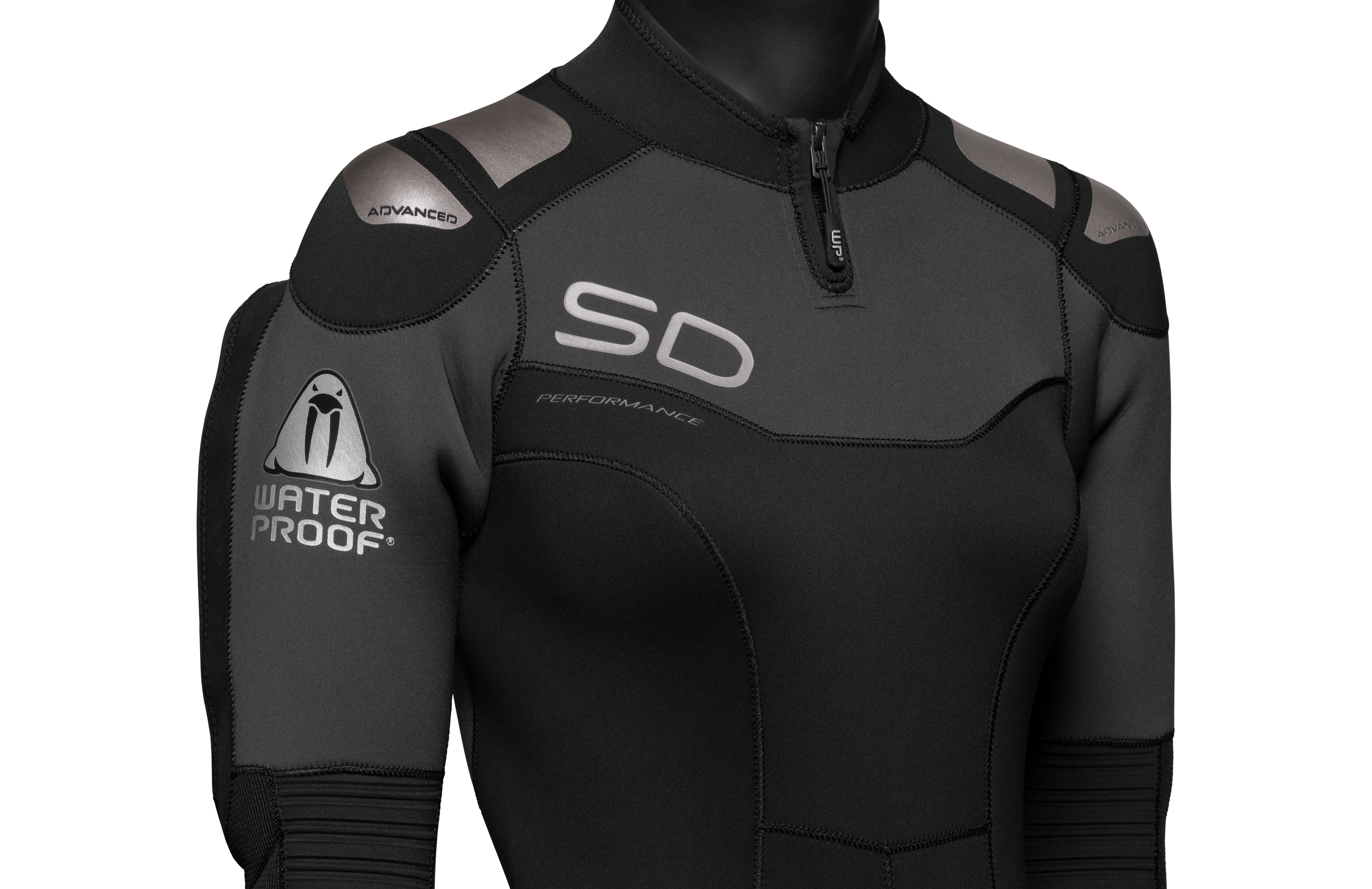 Gender Schwarzer Waterproof SD Neoflex 7mm Halbtrockenanzug mit wasserdichtem Reißverschluss für maximalen Kälteschutz im heimischen See