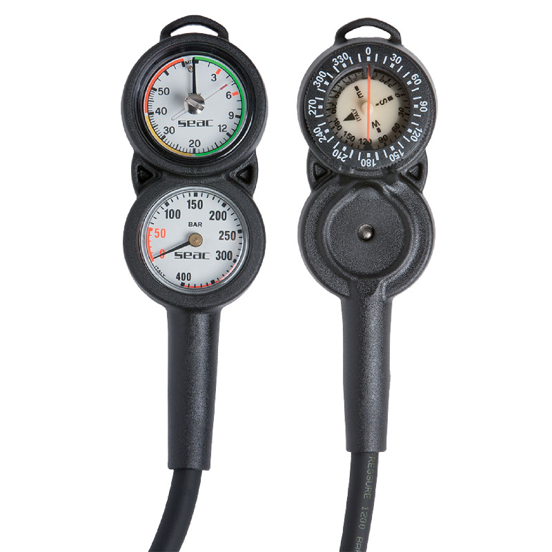 Seac Compact 3 Tauchkonsole mit Finimeter, Tiefenmesser und Kompass in Bar und Metern