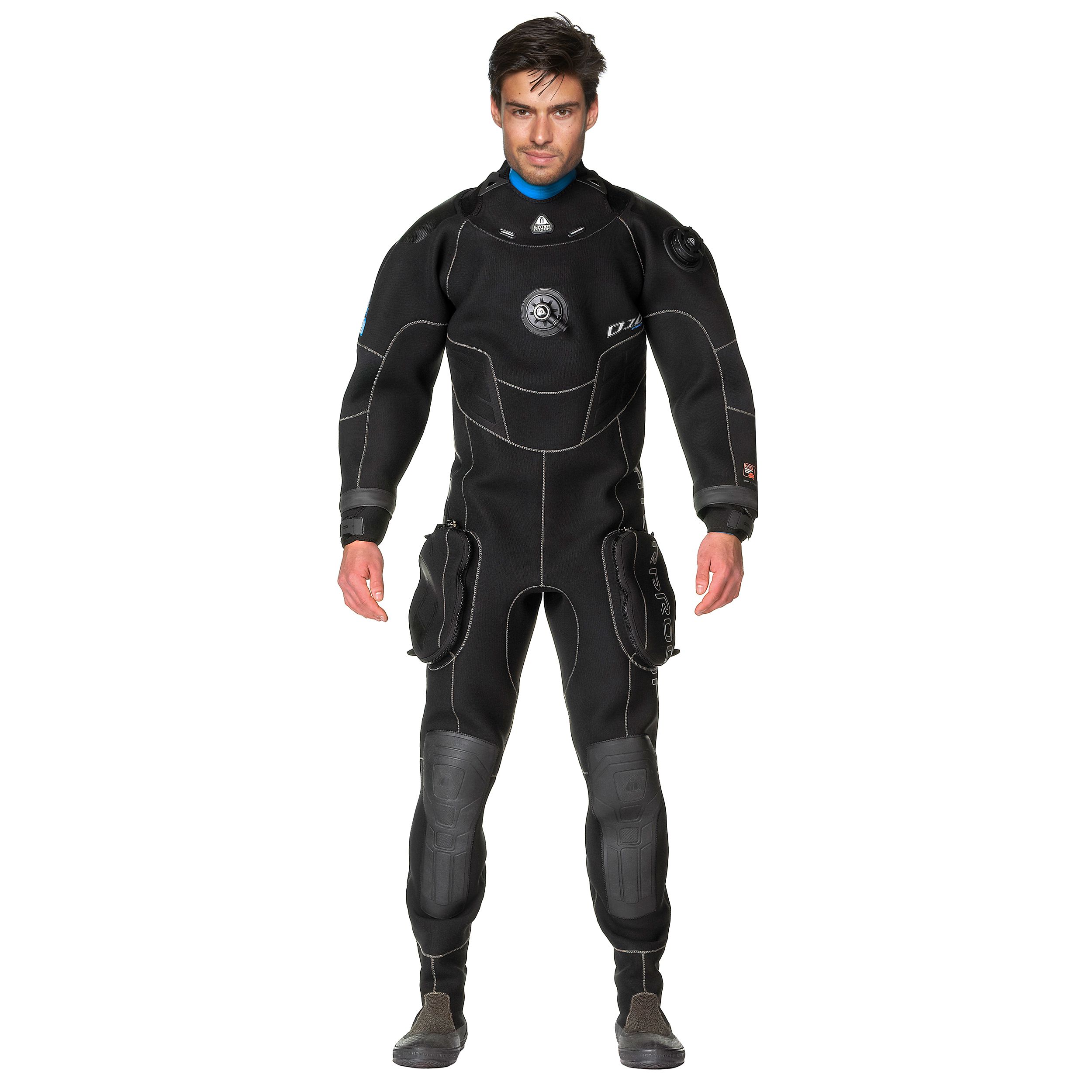 Waterproof D10 Pro ISS Hi-End Neopren schwarz Man front Trockentauchanzug Waterproof D10 Pro ISS Hi-End Neopren schwarz Mann Frontansicht