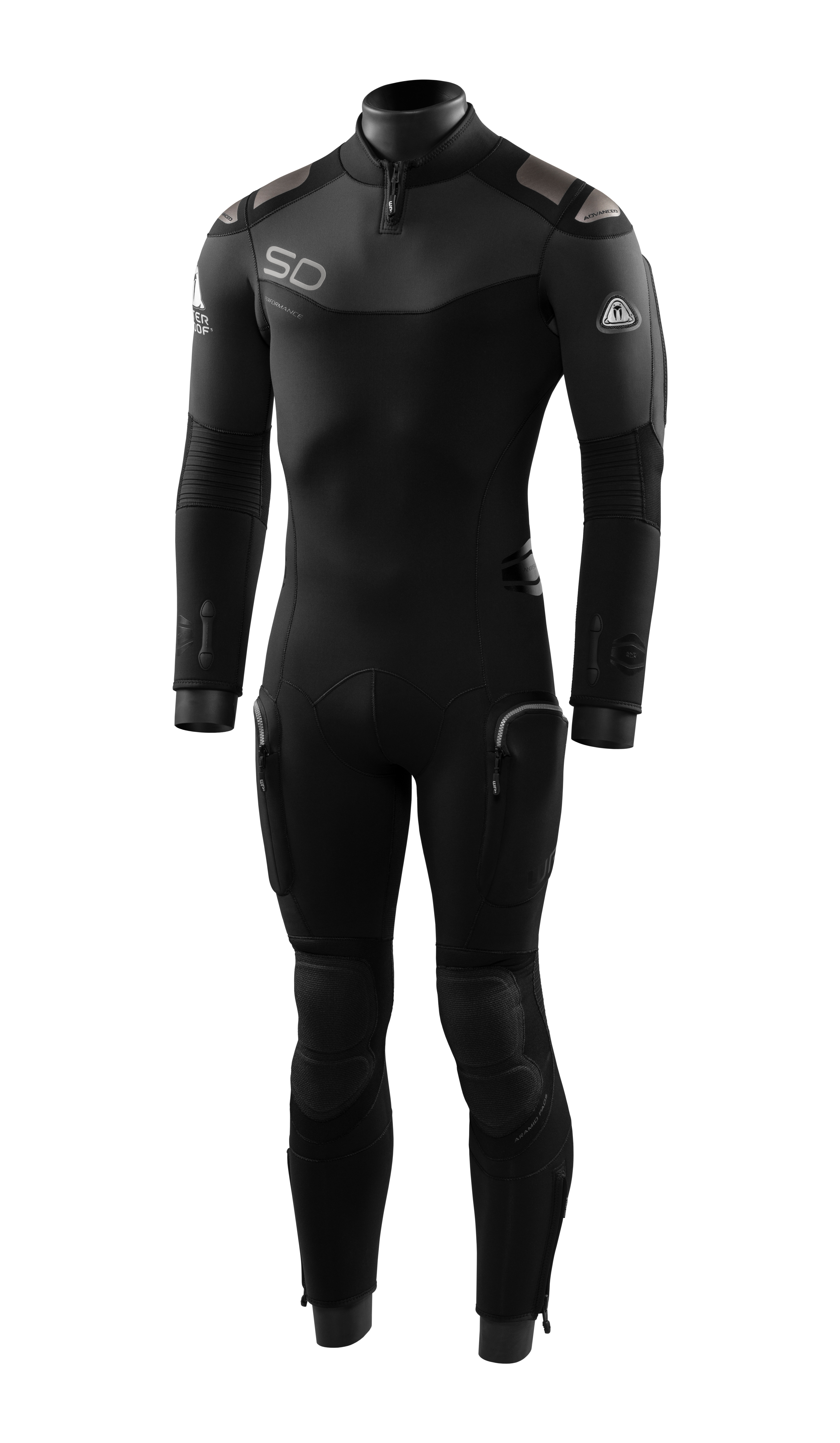 Mann Vorne Waterproof SD Neoflex 7mm Halbtrockenanzug mit wasserdichtem Reißverschluss für maximalen Kälteschutz im heimischen See