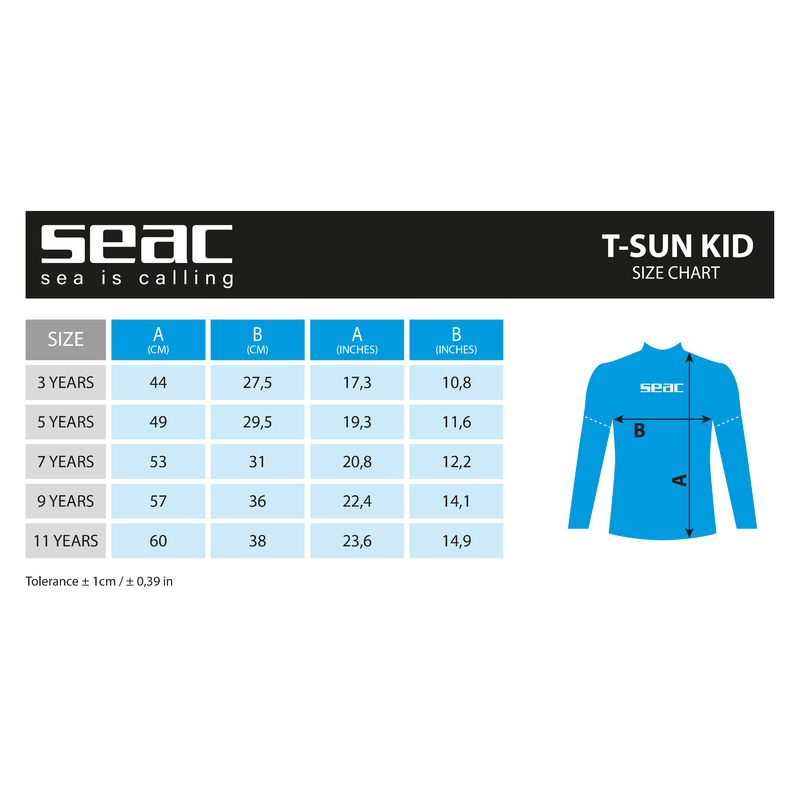 Seac T-Sun Kurz Kinder Hellblau Rashguard von Seac, Ansicht 5