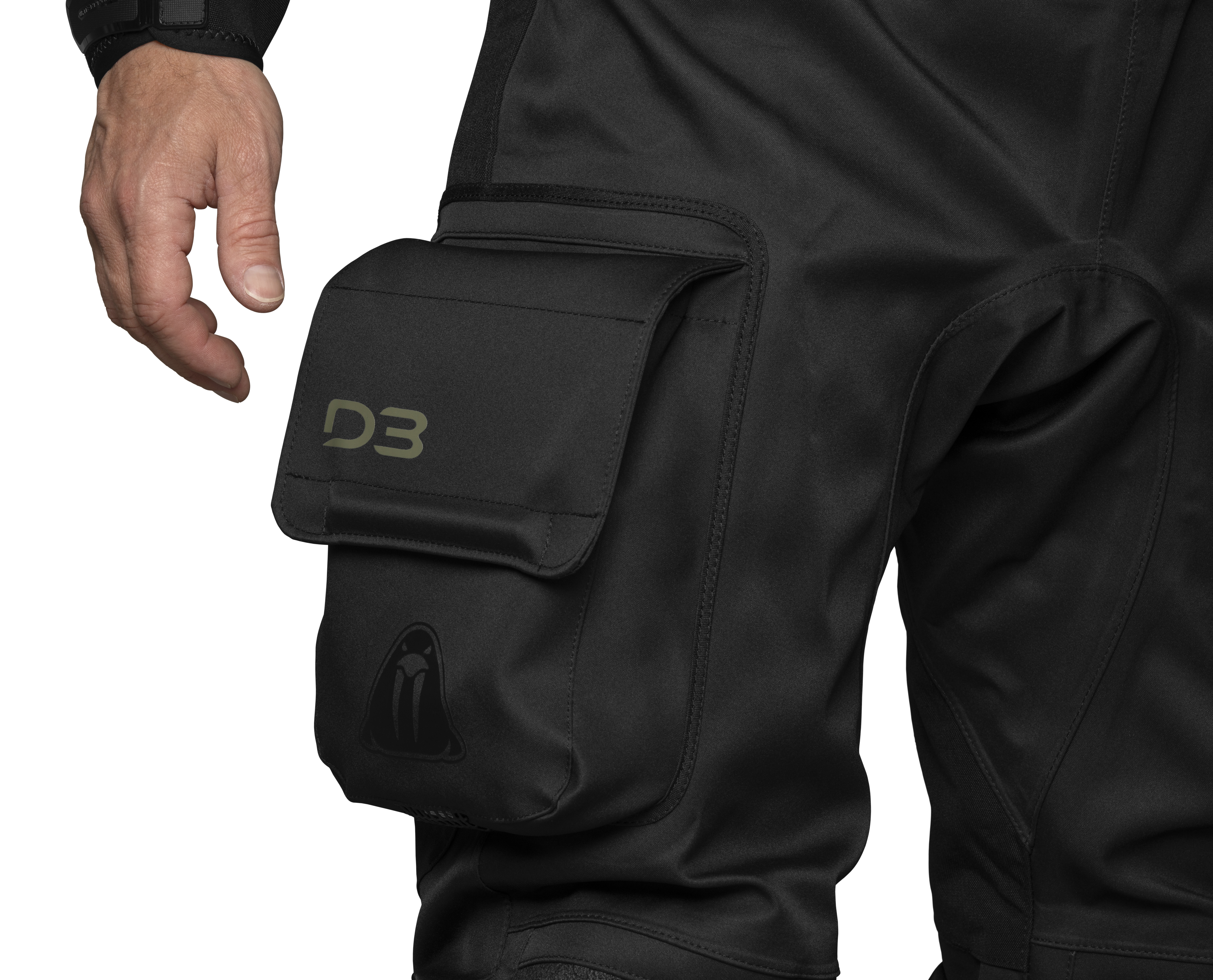 Beintasche leichter und beweglicher Waterproof D3 Ergo Trilaminat Trockentauchanzug für anspruchsvolle Tek-Taucher, Kaltwassertaucher und Reisen