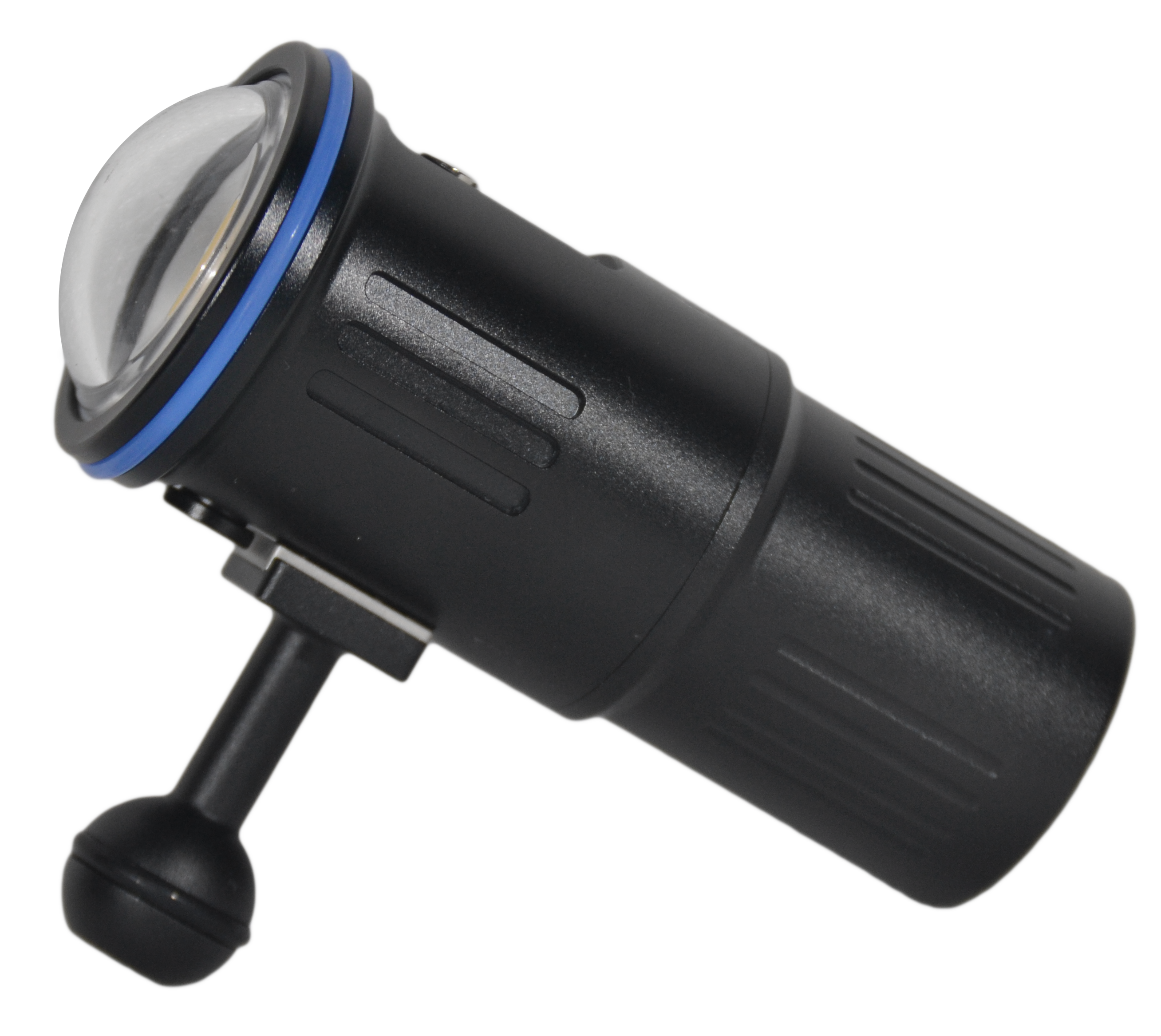 Die schwarze Oceama Tuna Foto- und Videolampe aus Aluminium mit 8.000 Lumen Leuchtkraft und 120 Grad Weitwinkel.