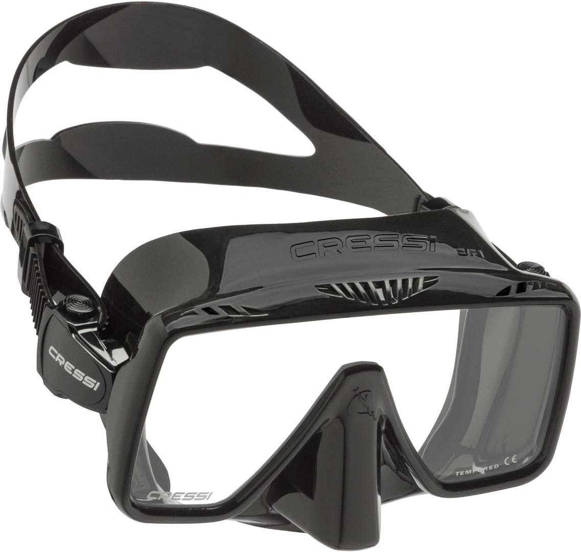 SF1 rahmenlose Tauchermaske, Schnorchelmaske Cressi schwarz