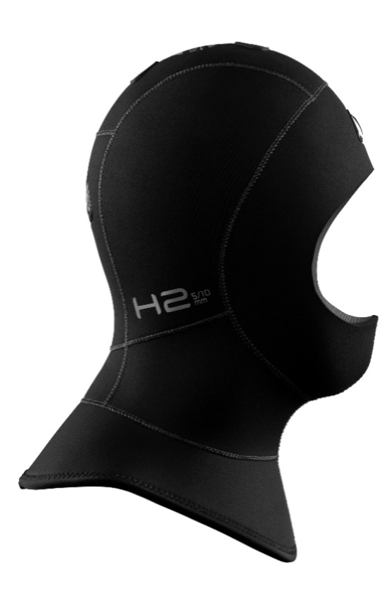 Waterproof H2 5/10mm Polar Evoluted: Professionelle Kaltwasser-Kopfhaube aus Neopren für Taucher mit doppeltem Wärmeschutz und Entlüftungsventilen.