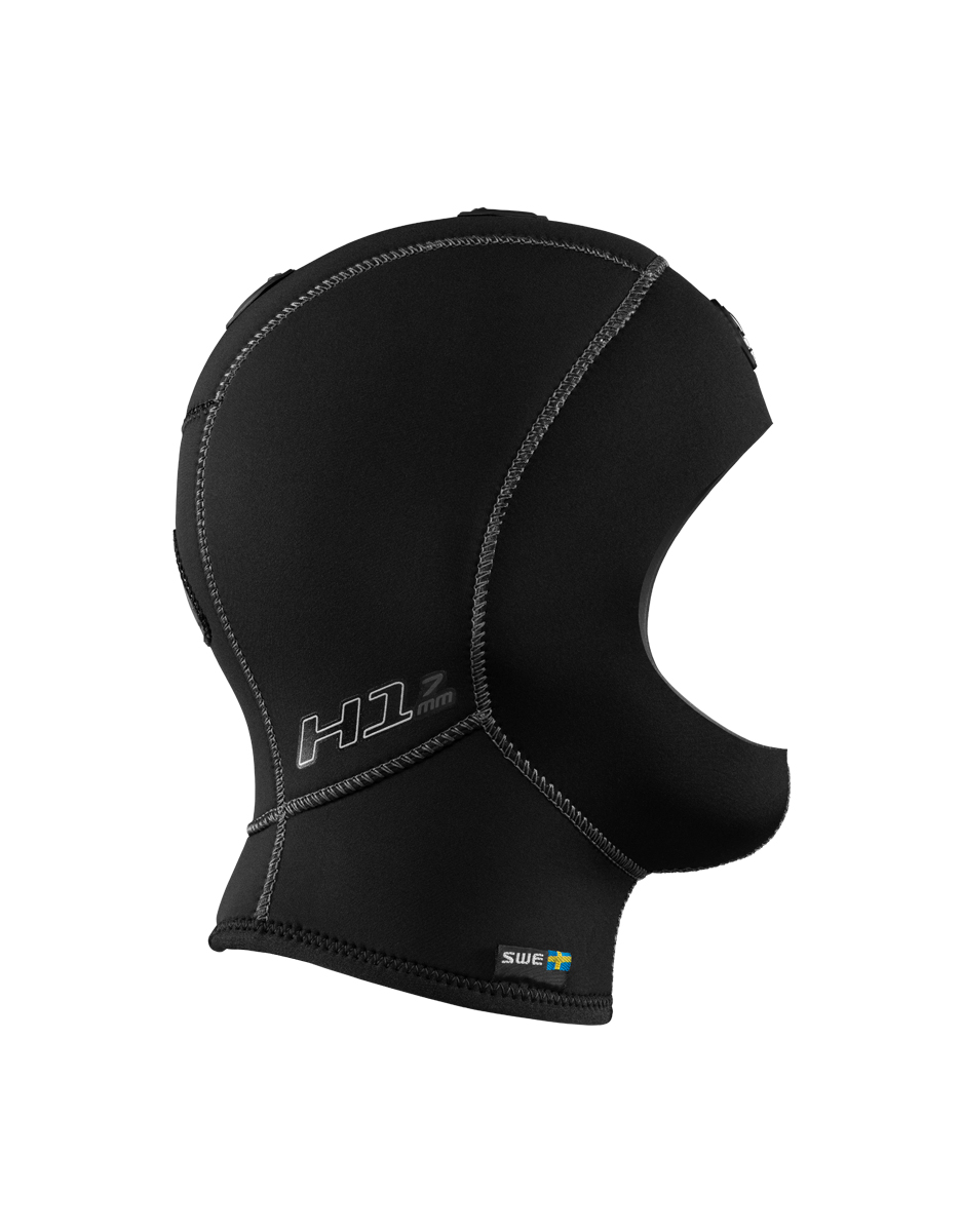 Kopfhaube zum Tauchen H1 SHORT 5/7MM ohne Kragen schwarz