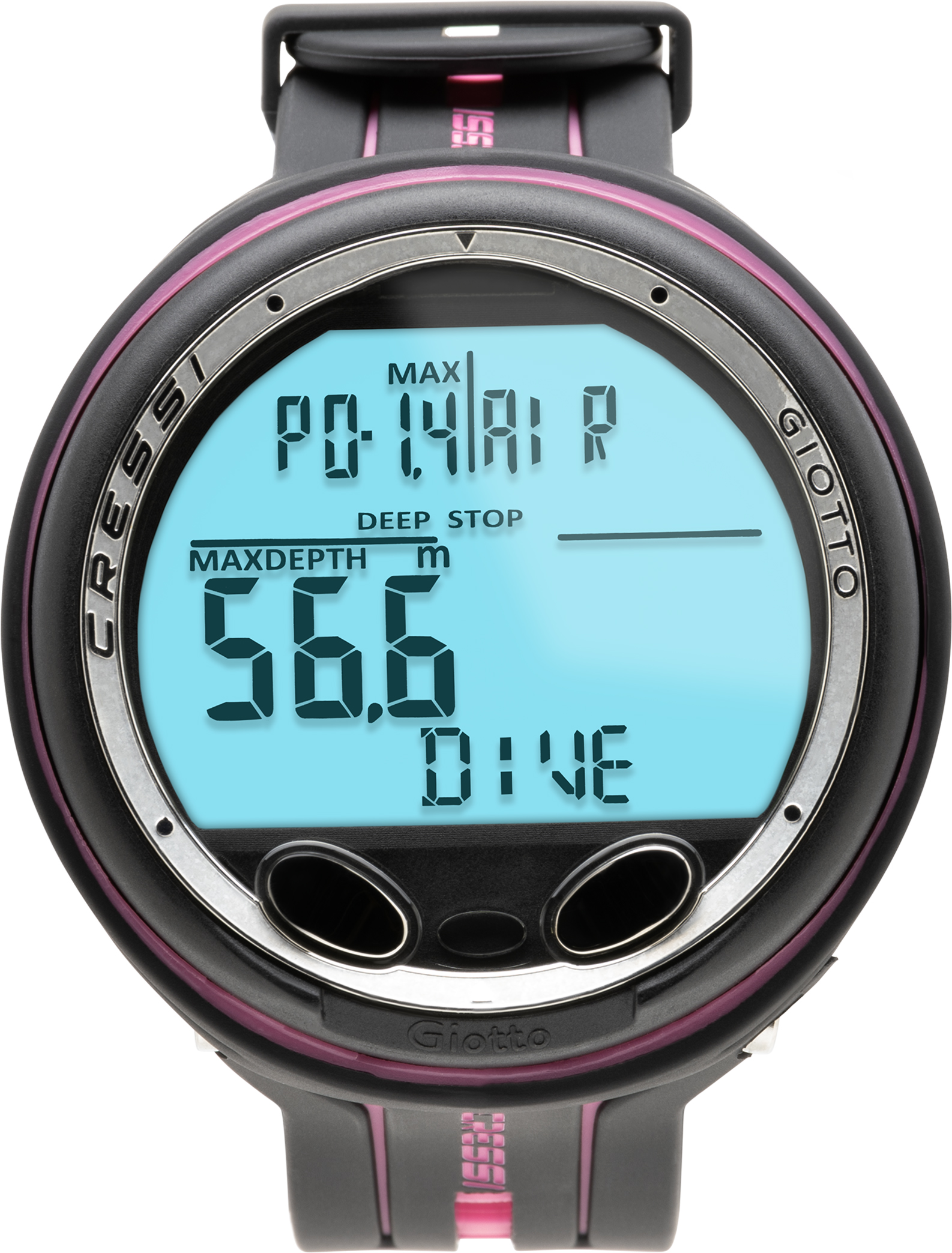 Front Cressi Giotto Tauchcomputer mit pink Akzenten