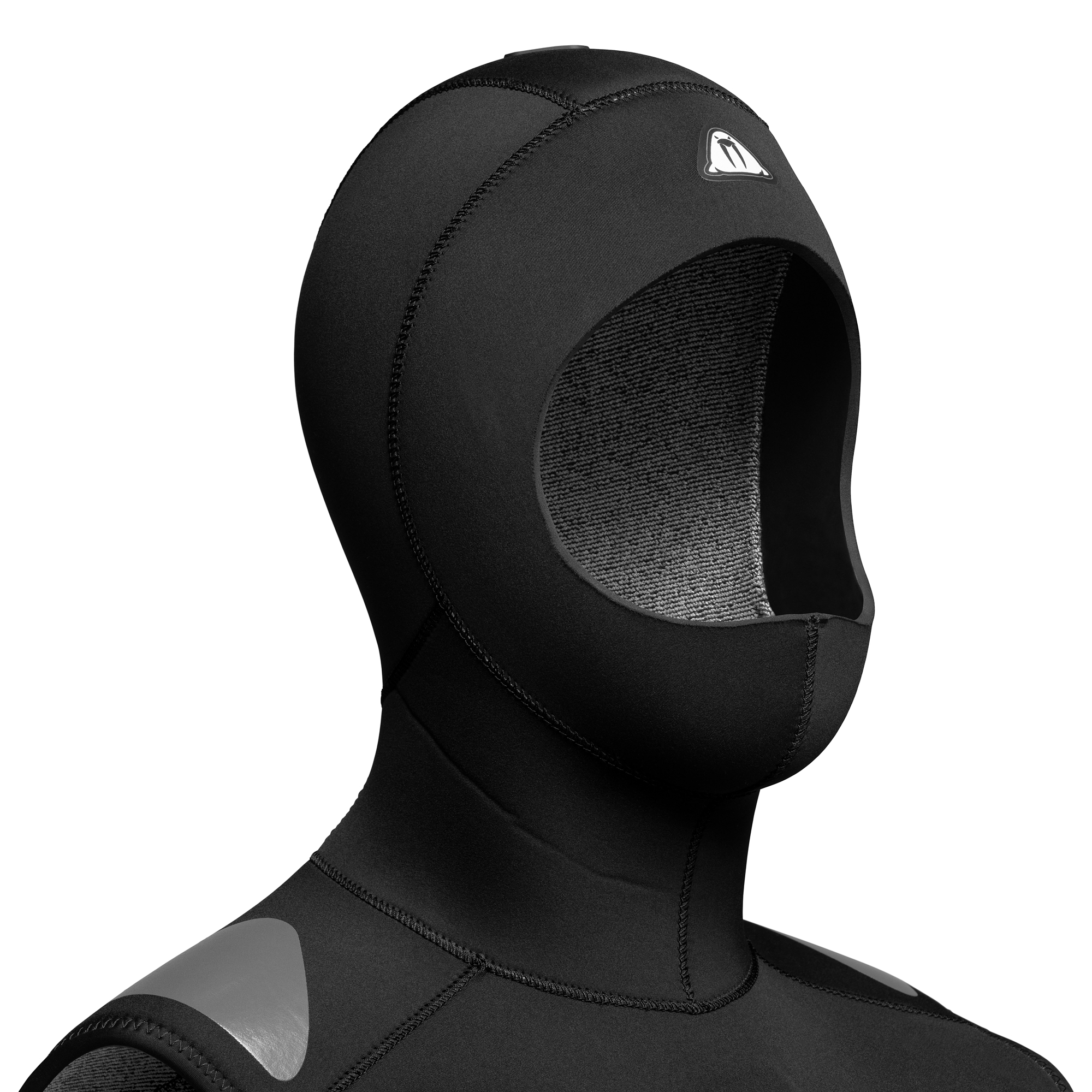 Kopfteil Waterproof Eisweste O1 5mm Overvest integrierter Kopfhaube und Frontreißverschluss, ideal als Überziehweste für Kaltwassertauchen. Front